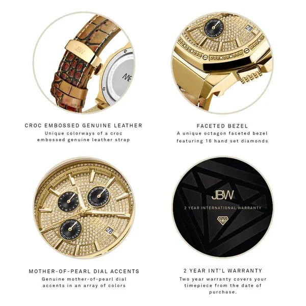 JBW Saxon, JB-6101L-10D Gold Male Watch