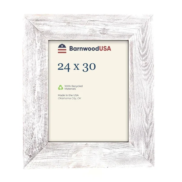 Rustic Farmhouse 3-Inch Picture Frame, White Wash 24x30