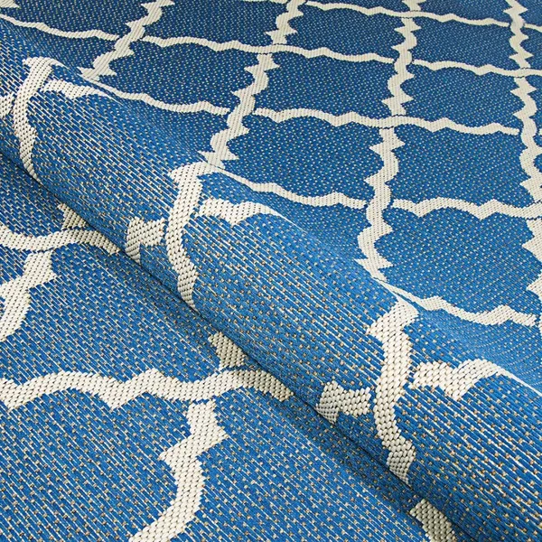Couristan Monaco 2 x 7 Azure-Sand Indoor/Outdoor Geometric Area Rug in Black - 78811040023710U