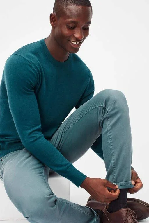 Bonobos Washable Merino Crew Neck Sweater - Green - Crew Neck