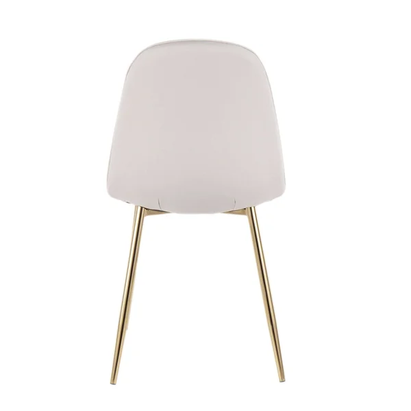 Pebble Chair - Set of 2 - Gold Steel, Cream Velvet