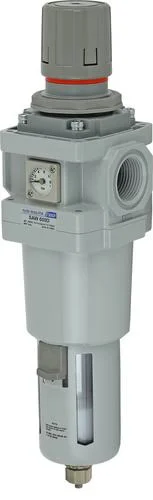 PneumaticPlus Saw600-n06bg Compressed Air Filter Regulator Piggyback Combo 3/4 inch NPT - Poly Bowl, Manual Drain, Bracket, Gaug