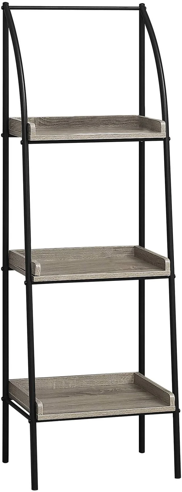 Monarch Specialties Bookcase - 48x22H, Dark Taupe, Black Metal