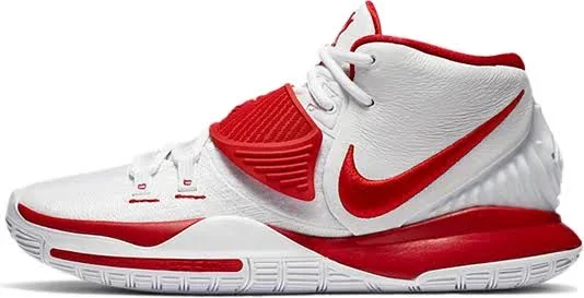 Nike Kyrie 6 &White University Red& White/White/University Red Basketball Shoes/Sneakers CZ4938-100 (Size: US 8.5)