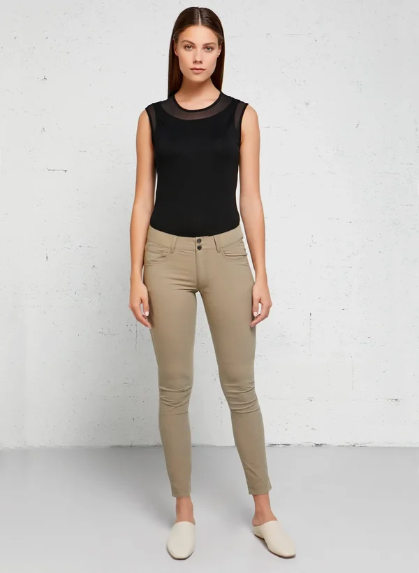 Luisa Skinny Jean Pant, Khaki, M, Best Women's Travel Clothing