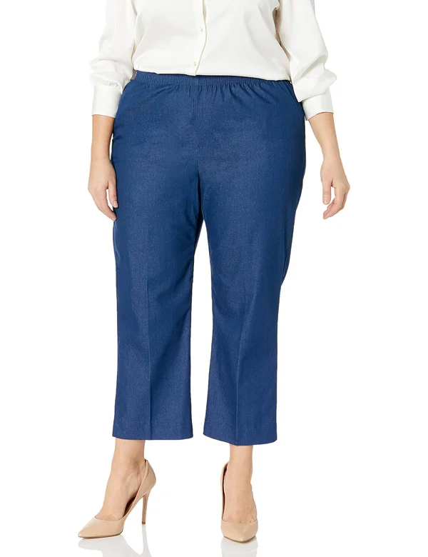 Alfred Dunner Pull-On Pants, Denim, 16