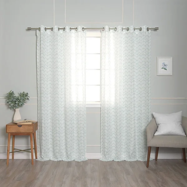 Aurora Home Opaque Cube Curtains - Natural