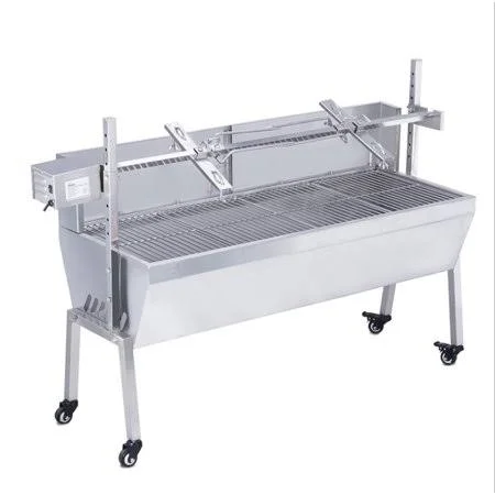 Intsupermai Electric Spit Roaster Lamb Grill Electric Rotating Charcoal BBQ Grill Stainless Steel, Size: 44.5 251118