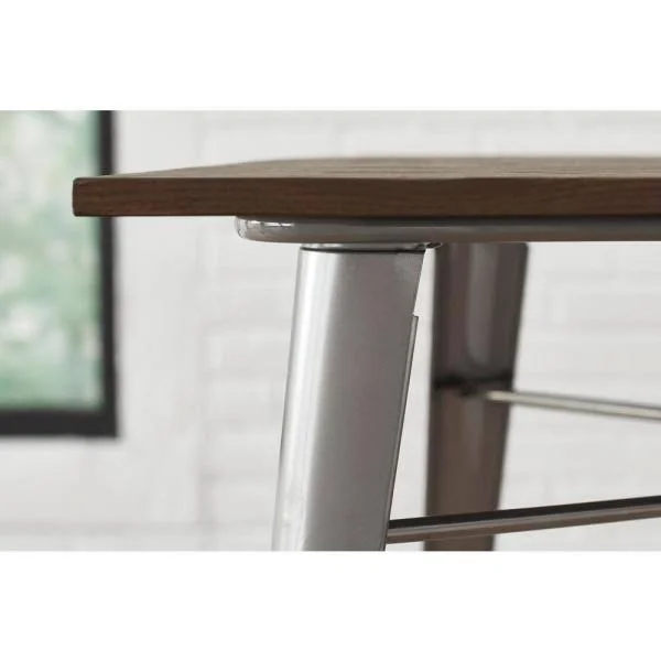 StyleWell Finwick Gunmetal Gray Metal Rectangular Dining Table for 6 (47.24 in. L x 29.13 in. H) - Grey
