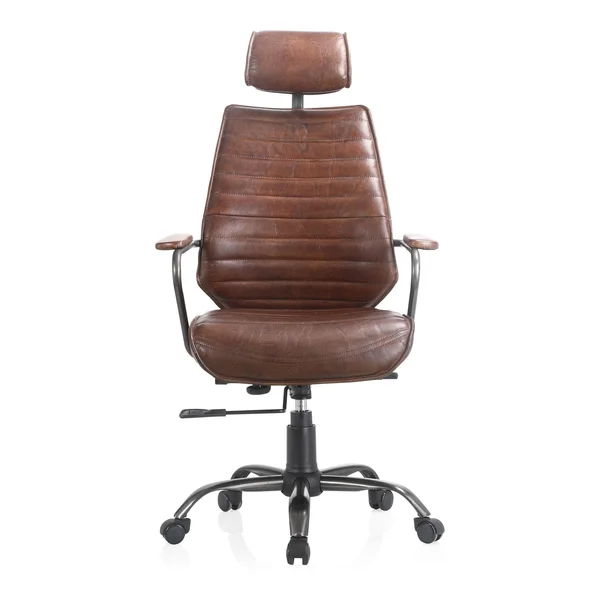 Aurelle Home Modern Leather Upholstered Office Chair - Dark Brown