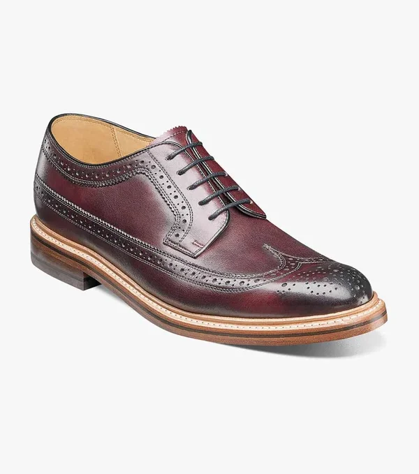 Florsheim Shoes Kenmoor II Wingtip Oxford Burgundy Size 10.5