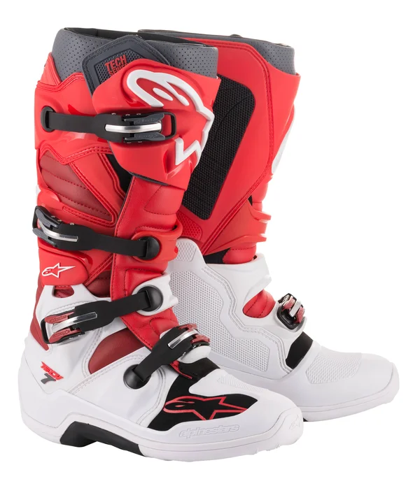 Alpinestars Tech 7 Boots - White/Red/Burgundy - 8