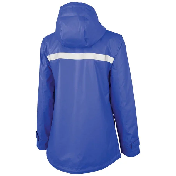 Charles River Women's New Englander Rain Jacket with Printed Lining in Royal/Stripe S, 5996, Size: Small, Blue