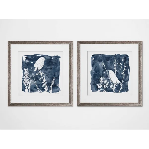 Wexford Home Indigo Bird -2 Piece Set