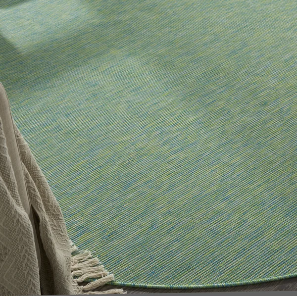 Nourison POS01 Positano Blue/Green Area Rug- 8& x Round