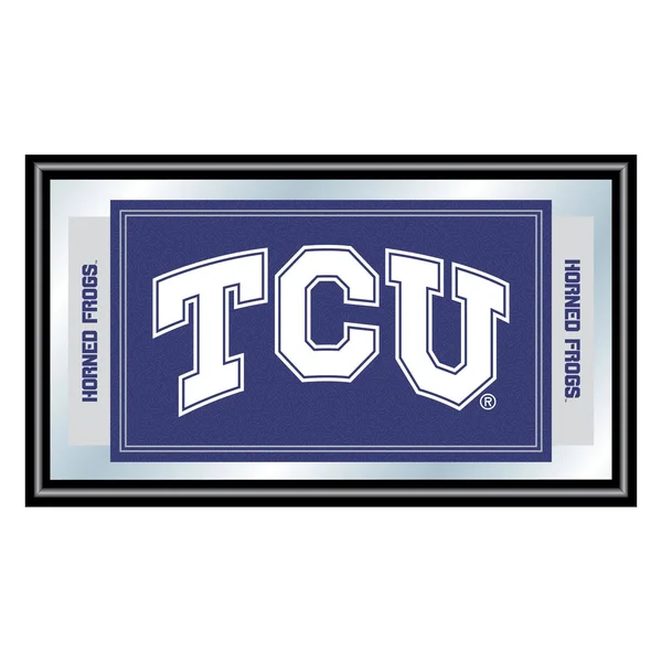 NCAA Texas Christian University Logo and Mascot Framed Mirror