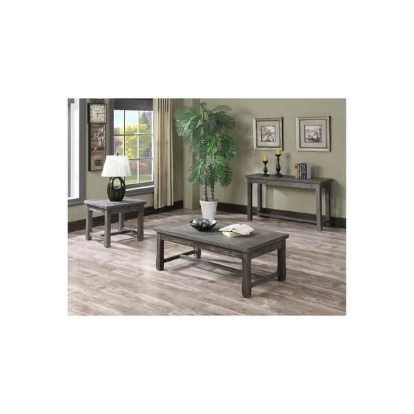 The Gray Barn Glastonbury Rustic Charcoal Grey End Table - Wood