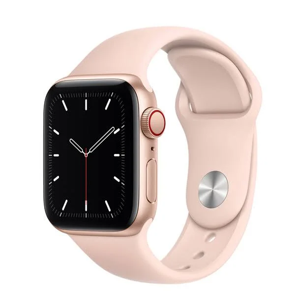 Apple Watch SE - 40mm - GPS + Cellular - Gold Aluminum Case - Pink Sand Sports Band