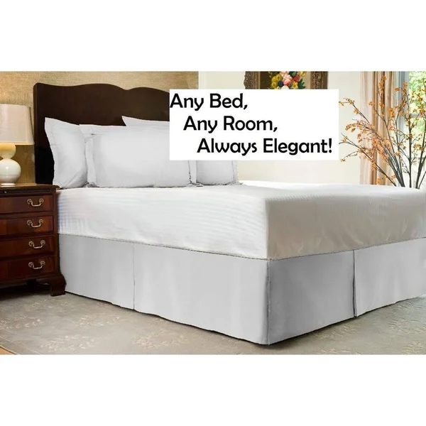 Harmony Lane Classic Tailored Bed Skirt with 18 Drop - Queen, Black