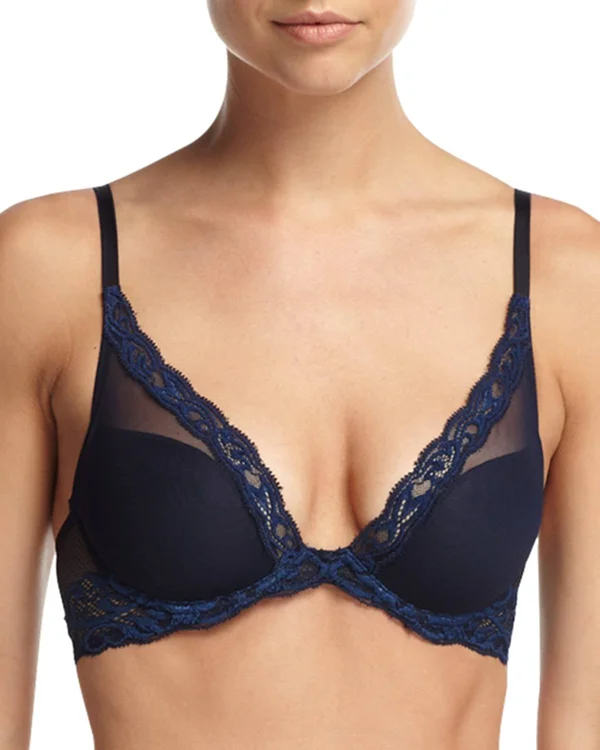 Natori Feathers Contour Plunge Bra - Midnight (730023) 30C