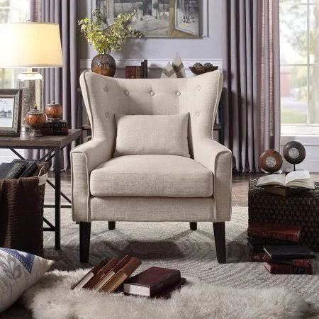 Millett Wingback Chair Three Posts Upholstery: Beige