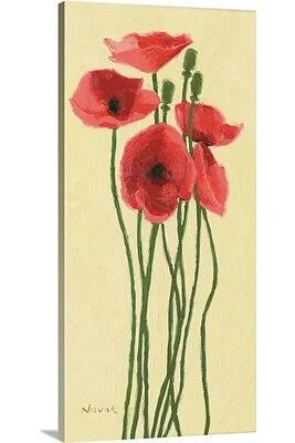 &Pavots Rouge II& by Shirley Novak Painting Print Great Big Canvas Size: 48x22 H x 24x22 W x 1.5x22 D, Format: Canvas