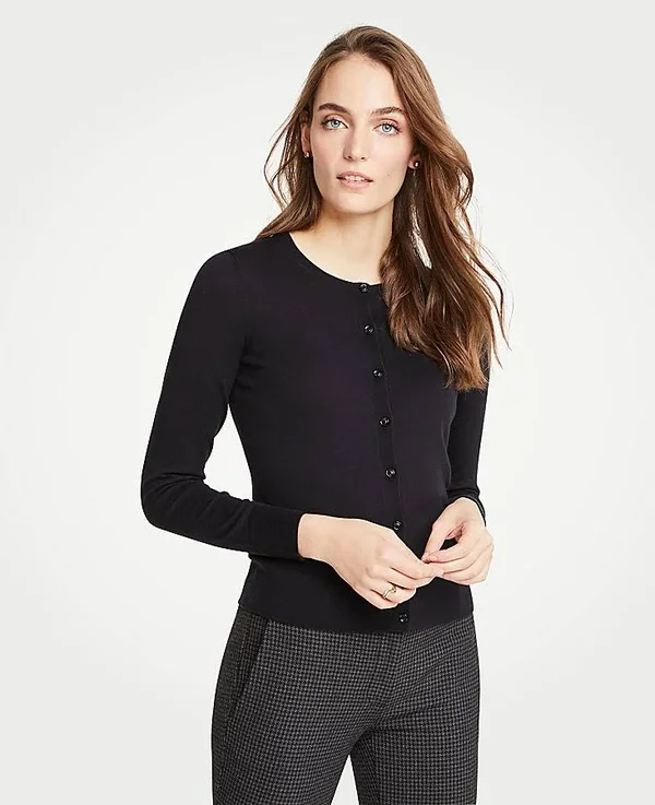 Ann Taylor Ann Cardigan Size Xs Black Women's