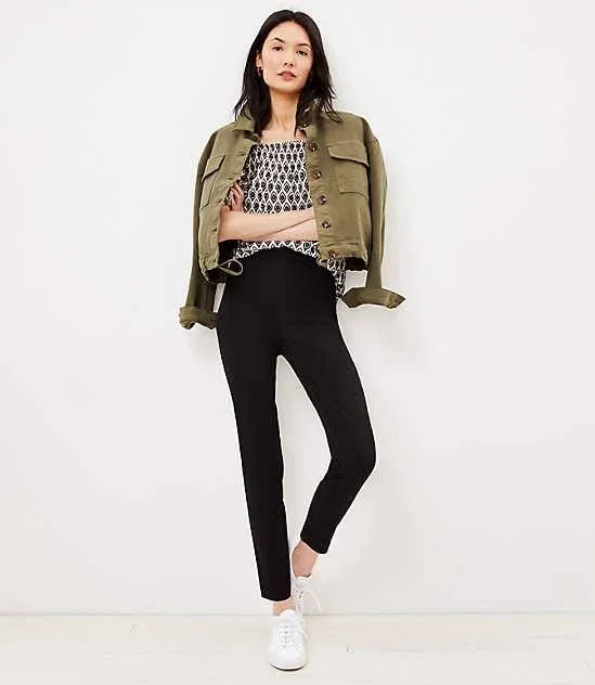 Loft Side Zip Skinny Pants Size 4 Black Women's