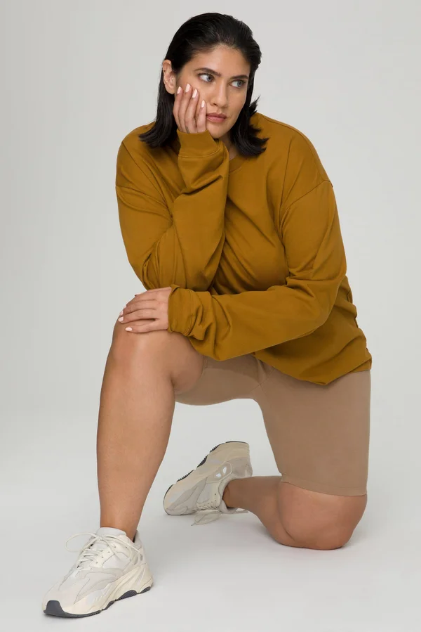 Plus Size Women's Good American Long Sleeve Crewneck T-Shirt