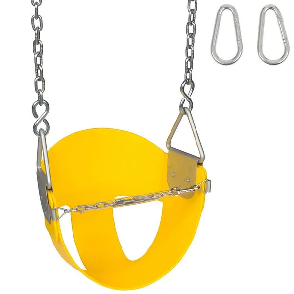 Swing Set Stuff Highback Bucket Seat (Red) with Chains and Hooks and SSS Logo Sticker
