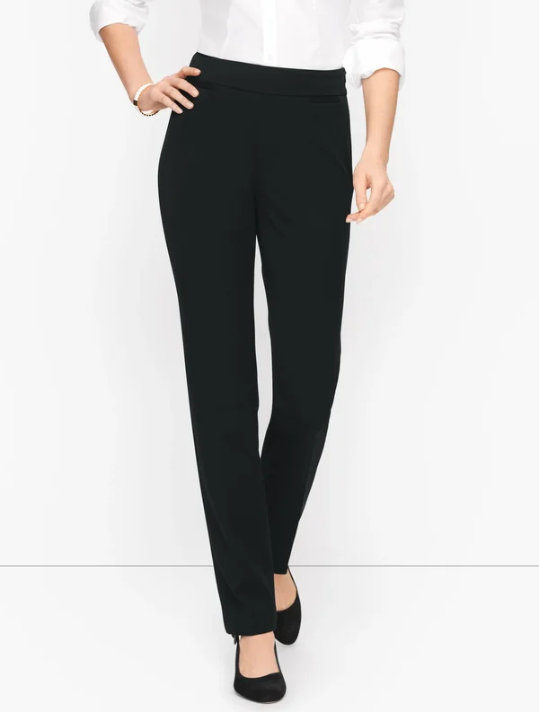Refined Bi-Stretch Straight Leg Pants - Black - 16 Talbots