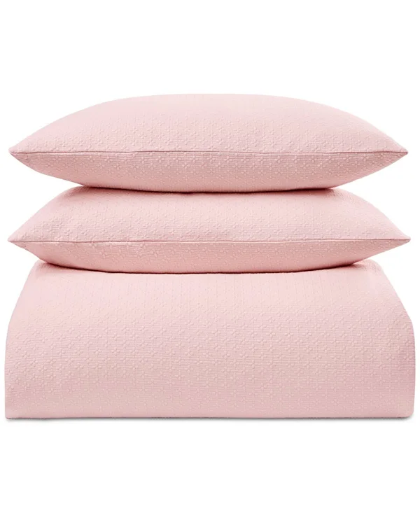 Charter Club Damask Designs Diamond Dot Cotton Twin Duvet Cover Set White