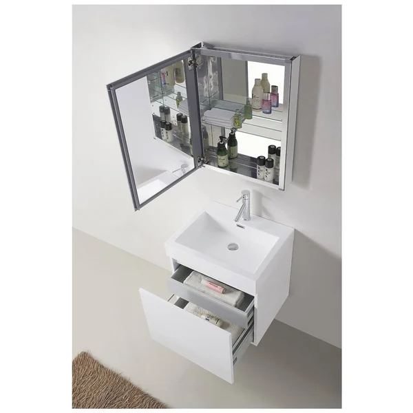 Virtu USA Zuri 24x22 Single Bathroom Vanity Set in Grey