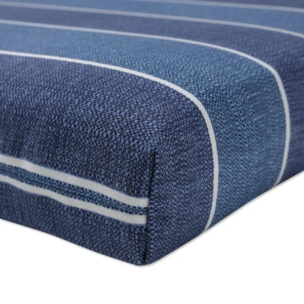 Pillow Perfect Outdoor/Indoor Wickenburg Indigo Squared Corners Seat Cushion 20x20x3 (Set of 2)