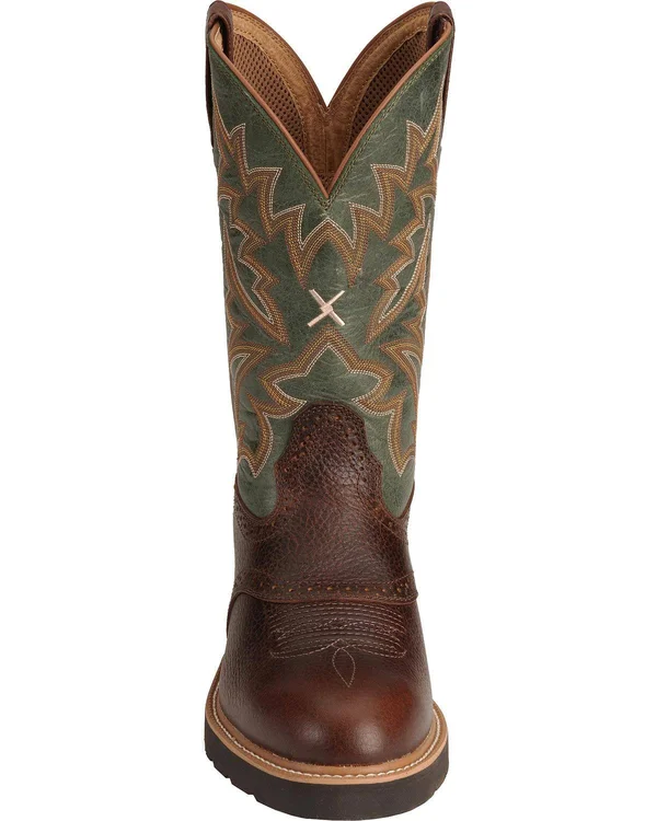 Twisted x Men's Leather Work Boots Brown Green