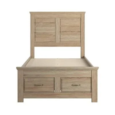 Low Profile Storage Platform Bed Sand & Stable Color: Sonoma Oak, Mattress Size: Twin