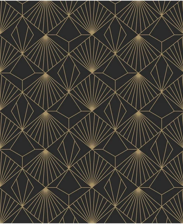 Graham & Brown Diamond Black and Gold Wallpaper