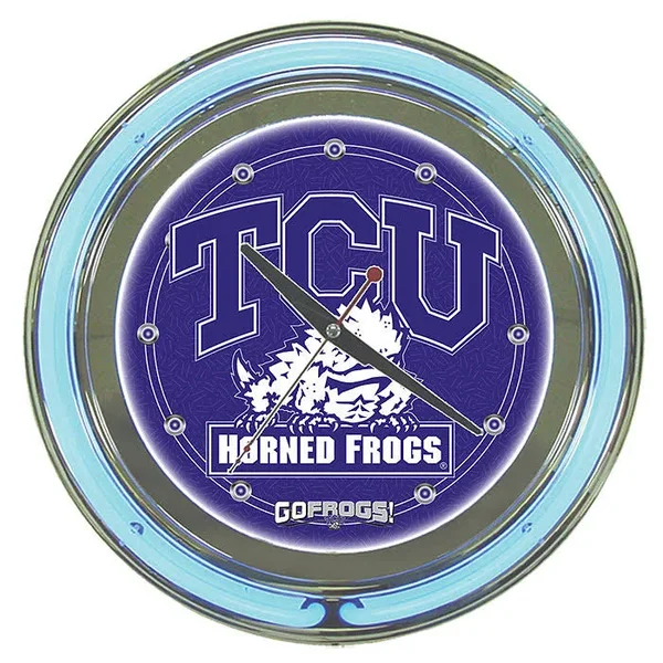 Trademark Texas Christian University Neon Clock