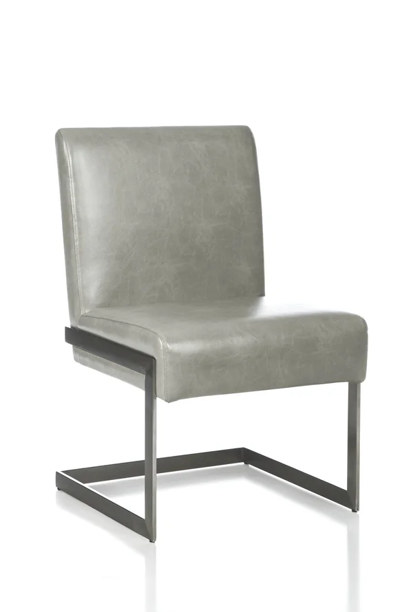 Leatherette Upholstered with Dining Chair with Cantilever Base - Gray