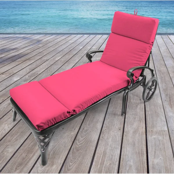 Jordan French Edge Chaise Lounge Cushion - Hot Pink