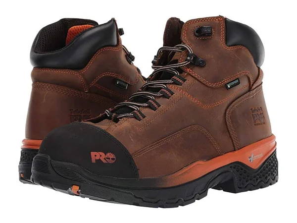 Timberland Pro Men's 6 in. Bosshog Composite Toe Waterproof Work Boot, Brown/Orange