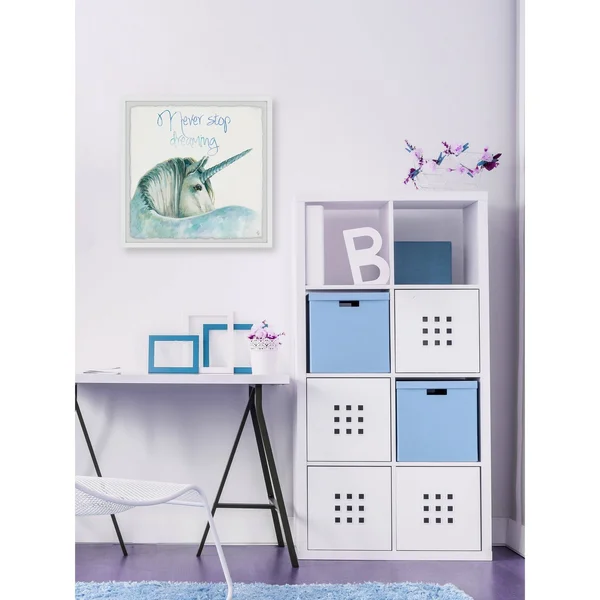 Marmont Hill Blue Unicorn Dreams II Framed Wall Art, Size: 32 x 32