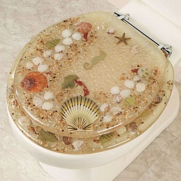 Jewel Shell Toilet Seat, Beige