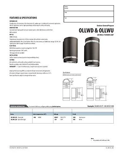 Lithonia Lighting Dark Bronze LED Outdoor Cylinder Up/downlight