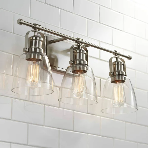 Kalen 23 1/2x22 Wide 3-Light Brushed Nickel Bath Light