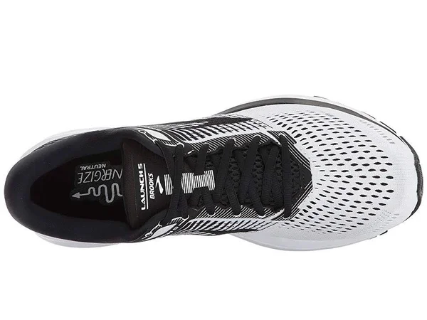 Brooks Men's Launch 5 Running Shoe, Size: 8.5, White - Black