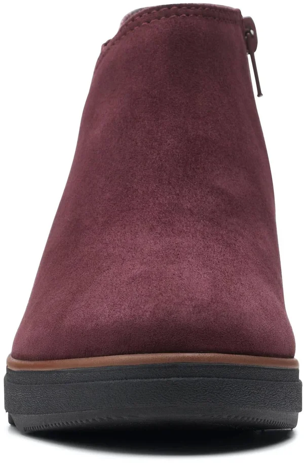 Clarks Women's Collection Mazy Harwich Boots - Burgundy Suede Interest Combination