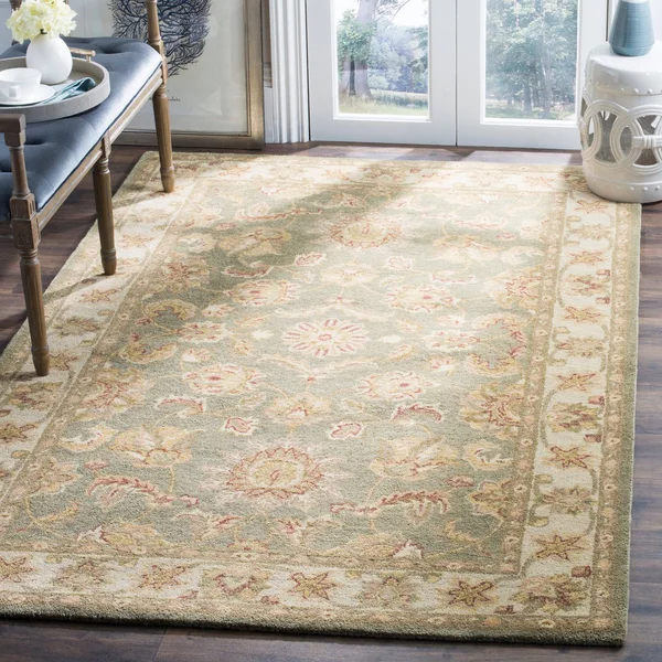 Safavieh AT313A Antiquity Area Rug, Green, Gold: 5-ft x 8-ft