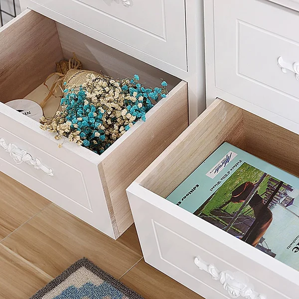 DL Furniture - Fully Assembled Tone Finish Night Stand 3 Drawer Storage Shelf Organizer 100% Light Weight Basswood - White