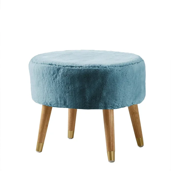 Home Soft Things Serenta Heavy Fauxfur Oval Ottoman - Wood Rose - 22 x 18 x 18 inches